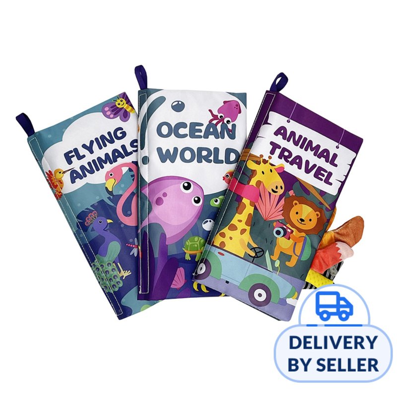 Lucky Baby Tail Cloth Book Set - Flying/Travel/Ocean 1 S