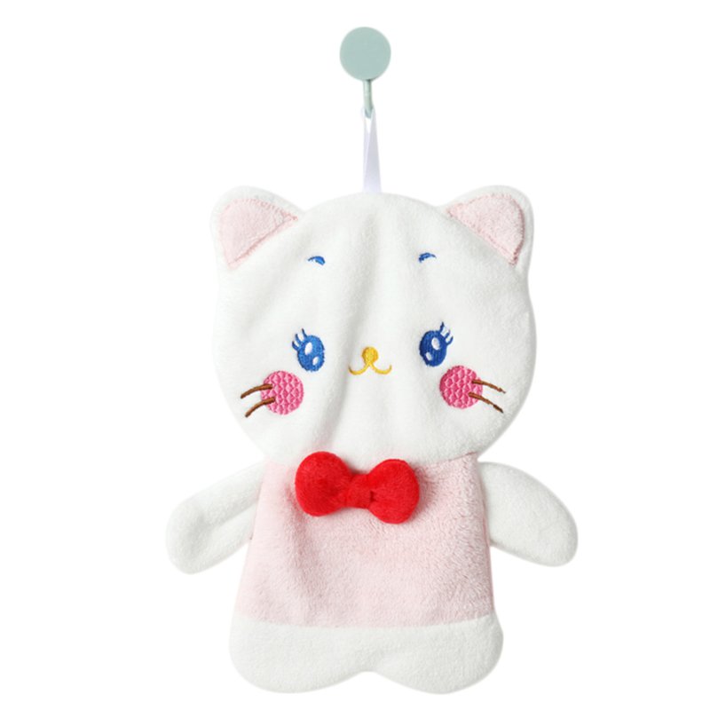 Sweet Home Stereoscopic Animals Hand Towel - Pink Cat