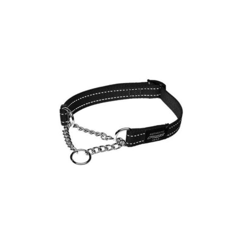 Rogz Utility Fanbelt Obedience Half Check Black (Large)