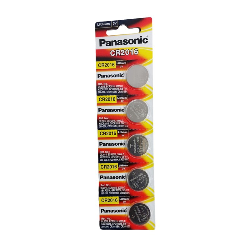Panasonic Lithium CR2016 Coin Batteries - 3V 5 S