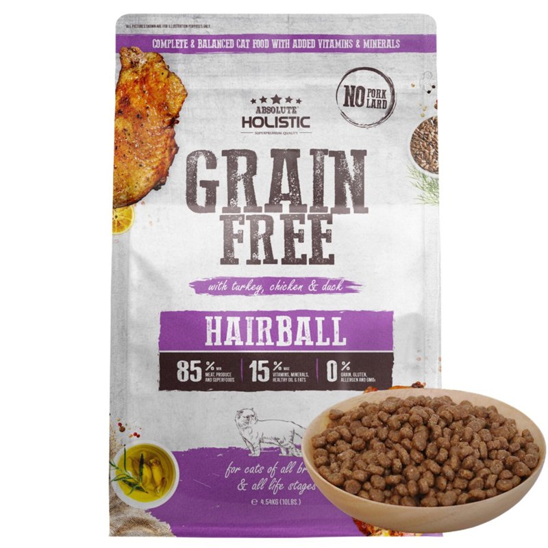 Absolute Holistic Grain Free Dry Cat Food - Hairball