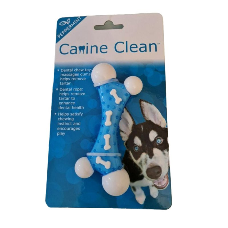 Canine Clean Nylon Bone Emboss With TPR (Blue) (Small) 210 G