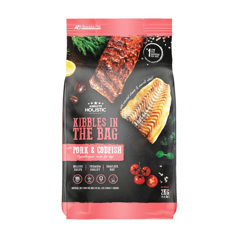 Absolute Holistic Kibbles In The Bag Dry Dog Food-Pork&Codfis