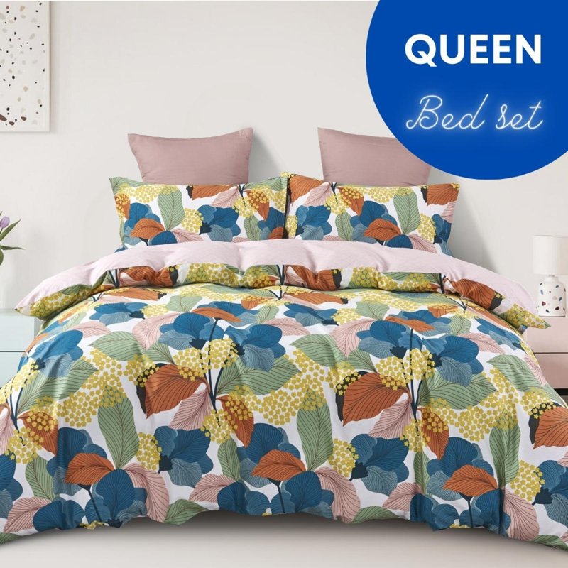 Rinco 100% Cotton 600TC Bed Set (Queen) Carla