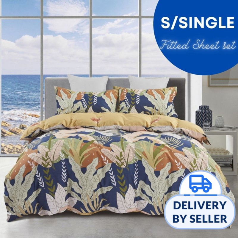 Rinco 100% Cotton 600TC Bedsheet Set (S Single) Autumn