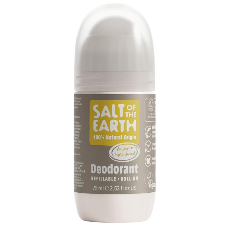Salt Of The Earth Natural Roll-On Deodorant Amber Sandalwood