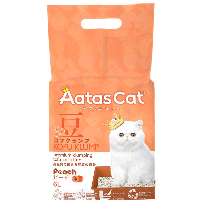AATAS CAT Kofu Klump Tofu Cat Litter - Peach (Ctn)