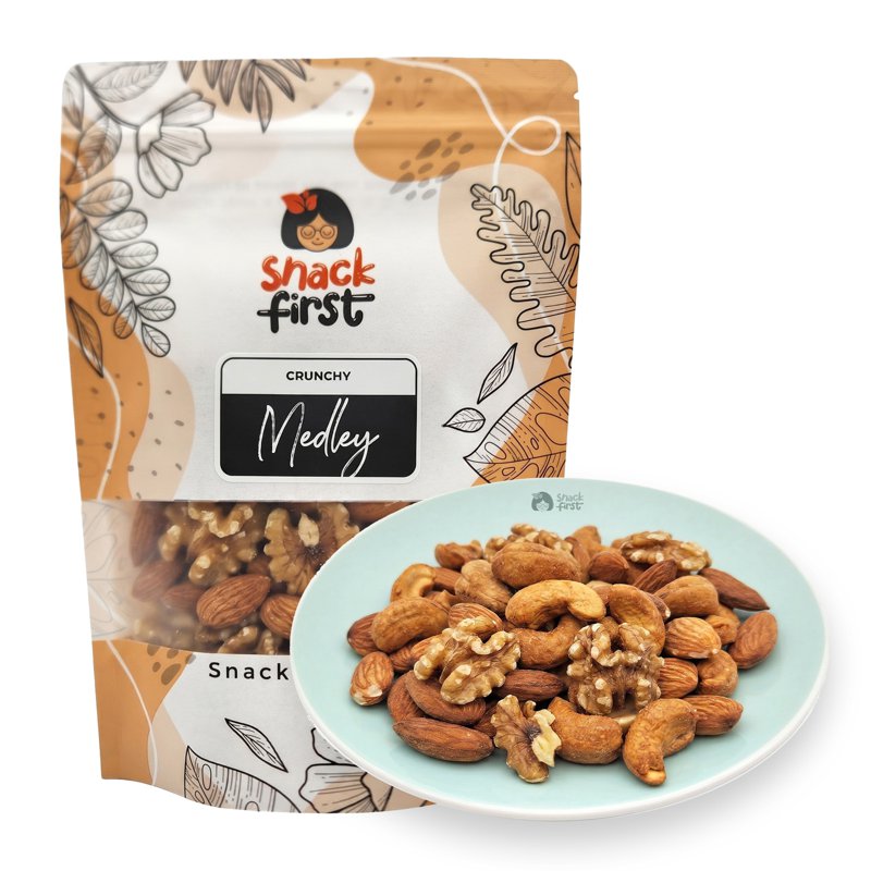 SnackFirst Crunchy Medley - Mix Of Almonds, Walnuts, Cashew