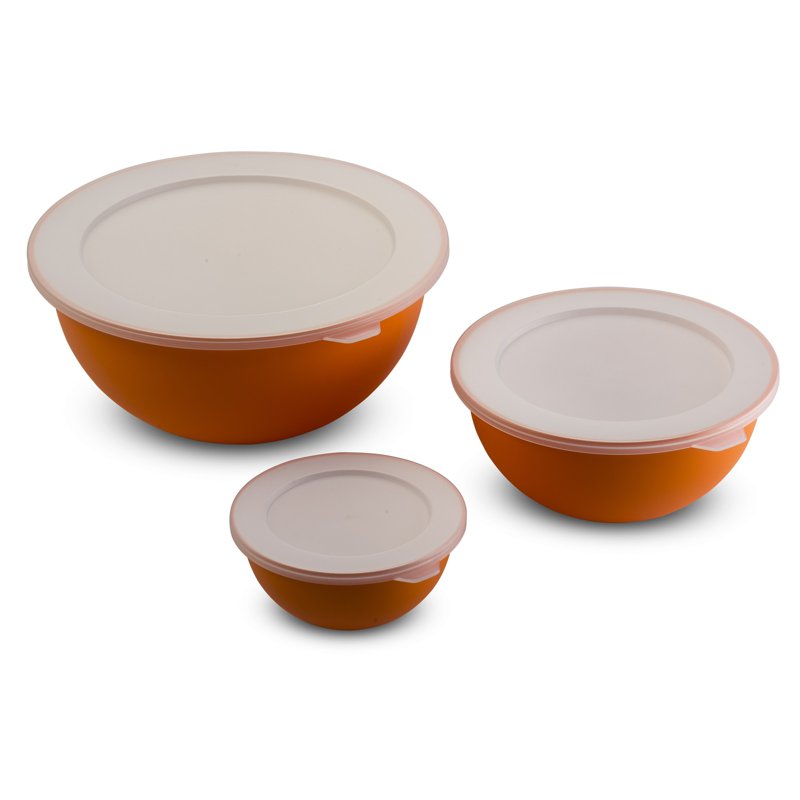 OMADA Sanaliving 3 Bowls With Covers, Orange