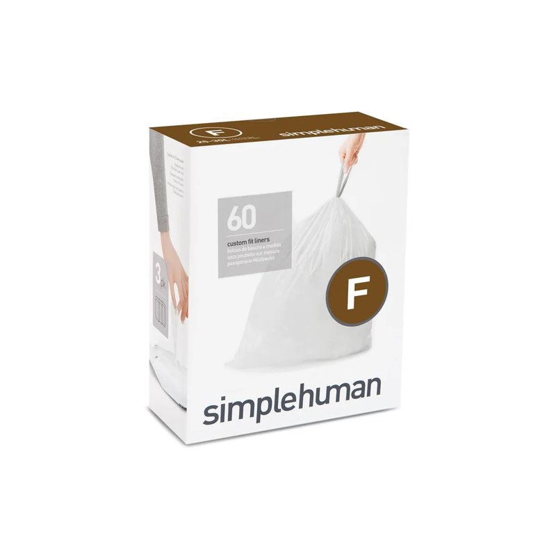 Simplehuman Code F Custom Fit 25- Bin Liners (60 Liners) 3 x