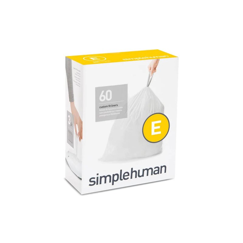 Simplehuman Code E Custom Fit Bin Liners (60 Liners) 3 x