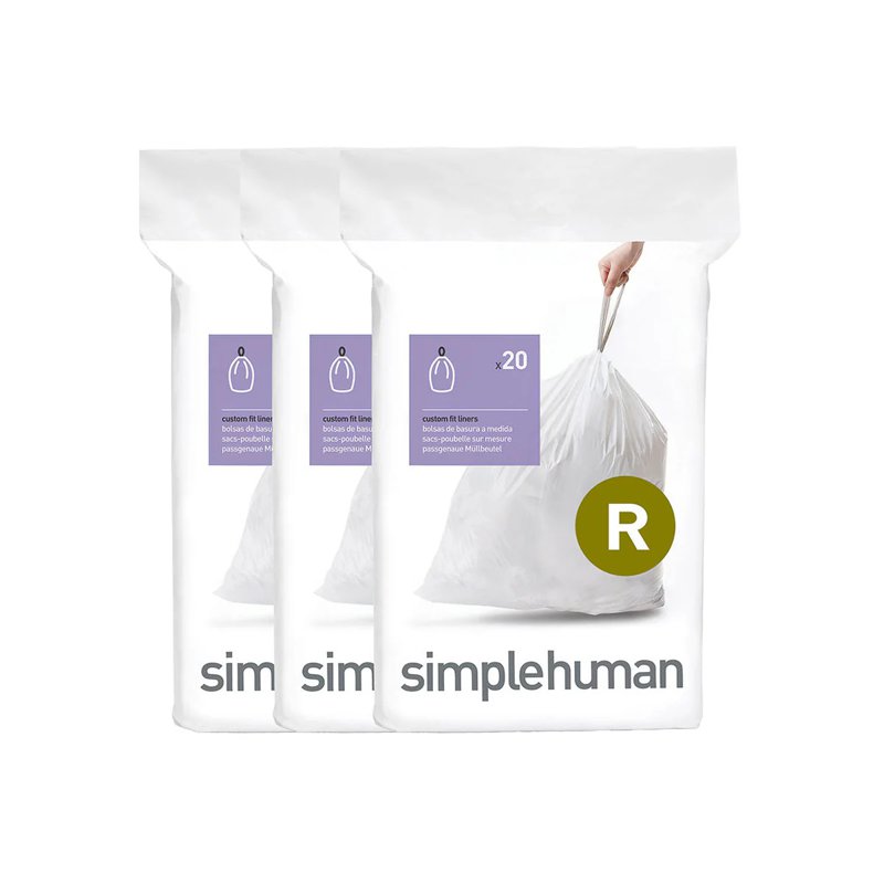 Simplehuman Code R Custom Fit Bin Liners (60 Liners) 3 x