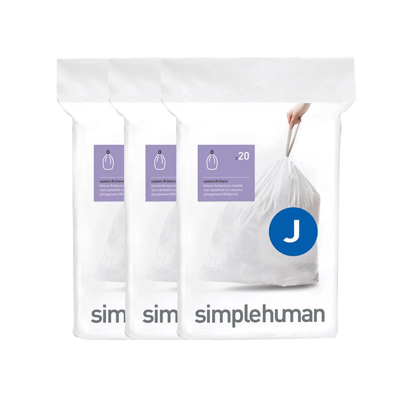 Simplehuman Code J Custom Fit 30- Bin Liners (60 Liners) 3 x