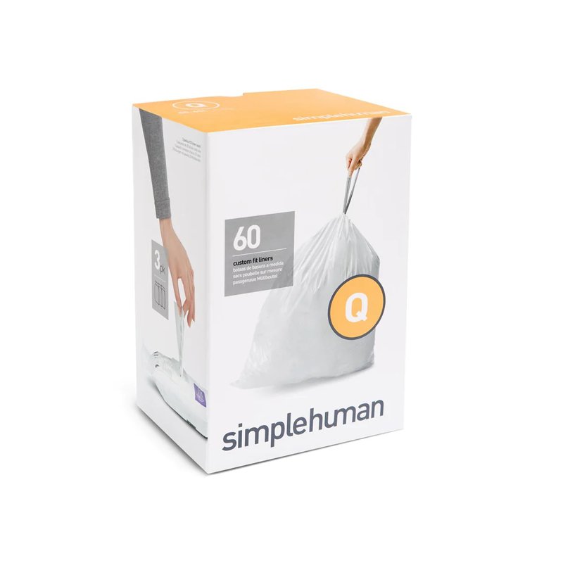 Simplehuman Code Q Custom Fit 50- Bin Liners (60 Liners) 3 x
