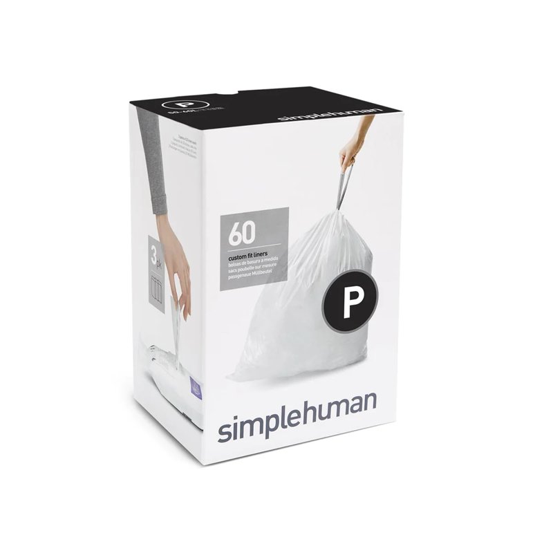 Simplehuman Code P Custom Fit 50- Bin Liners (60 Liners) 3 x