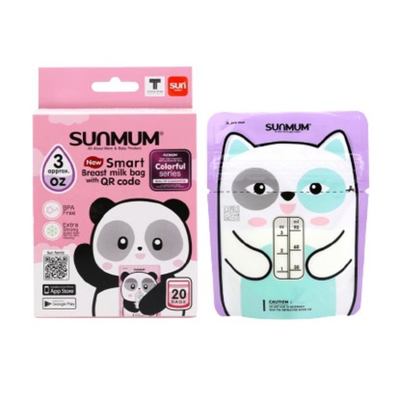 Sunmum 3oz Colourful Series Breast Milk Storage Bag 20 x 1 S