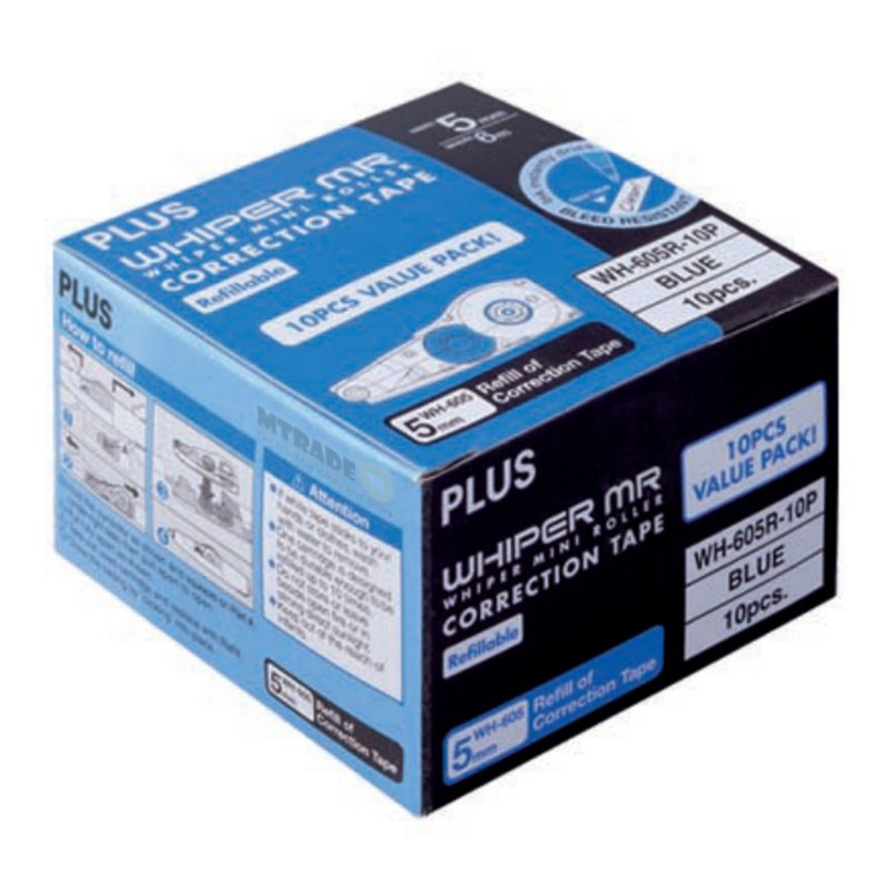 PLUS Whiper Mr Correction Tape Refill Blue (5mm x 6m) 10 S