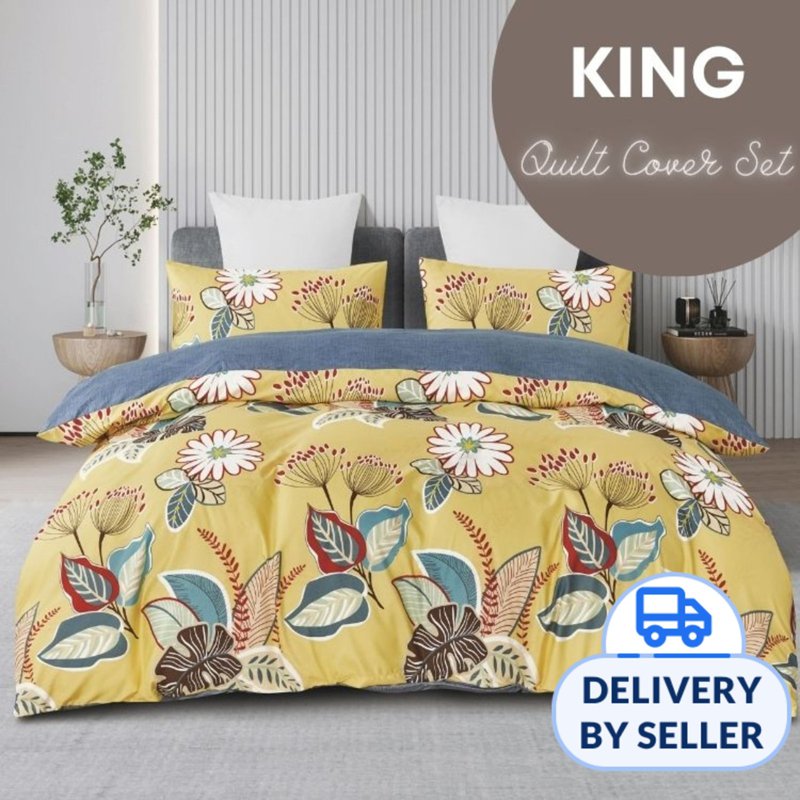 Microfine 500TC Microfiber Quilt Cover Set (King) Persephone
