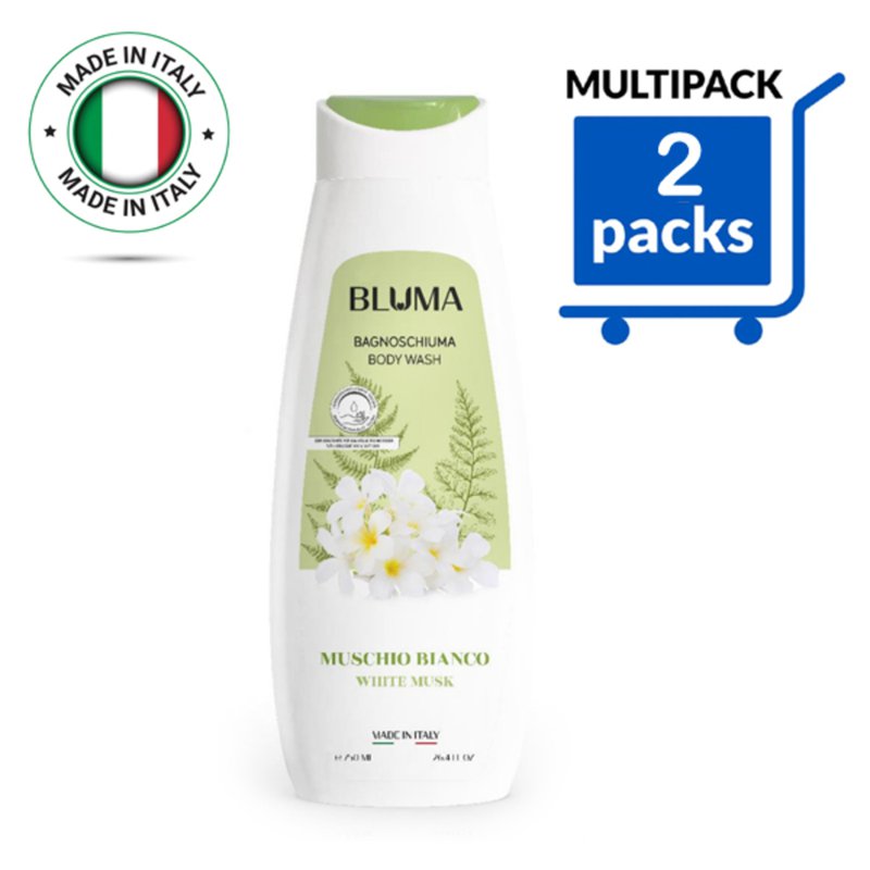 Bluma Italy White Musk Body Wash Moisturizing-Derma Tested 2P