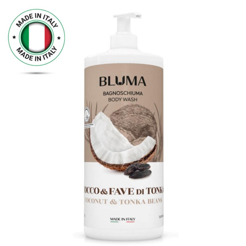 Bluma Italy Coconut Body Wash with Pump, Moisture, DermaTeste