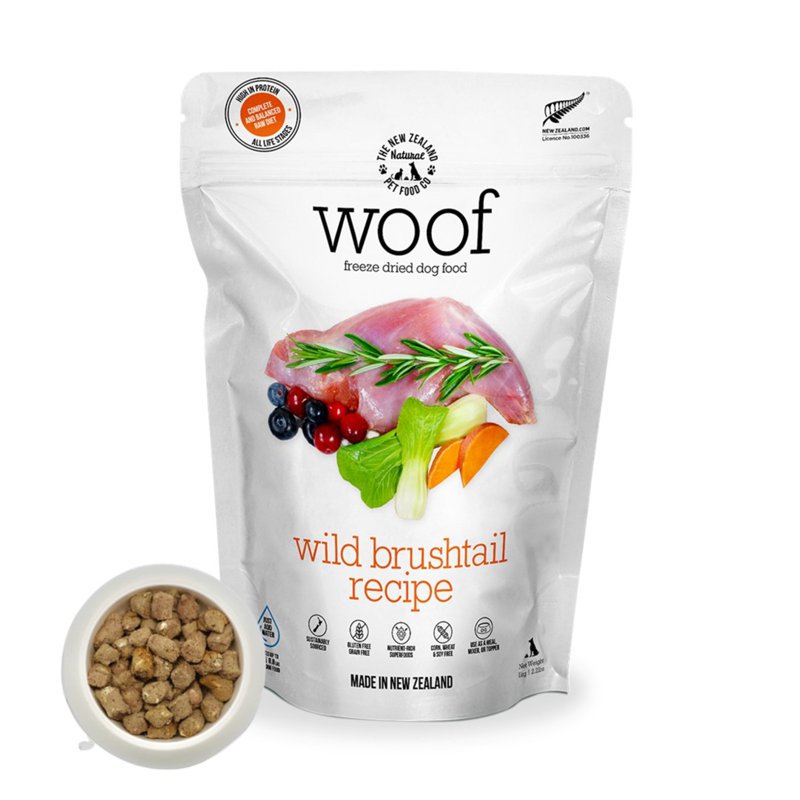 Nz Natural Woof Freeze Dried Raw Dog Food - Wild Brushtail