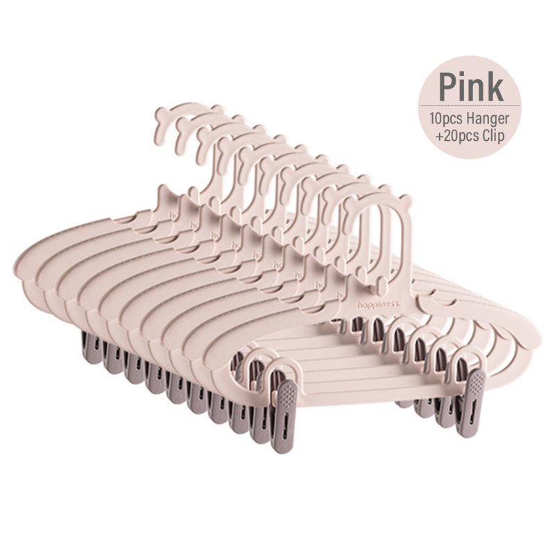 Sweet Home KL010 Kids Stackable Hanger With Clip - Pink 10 x 1 S