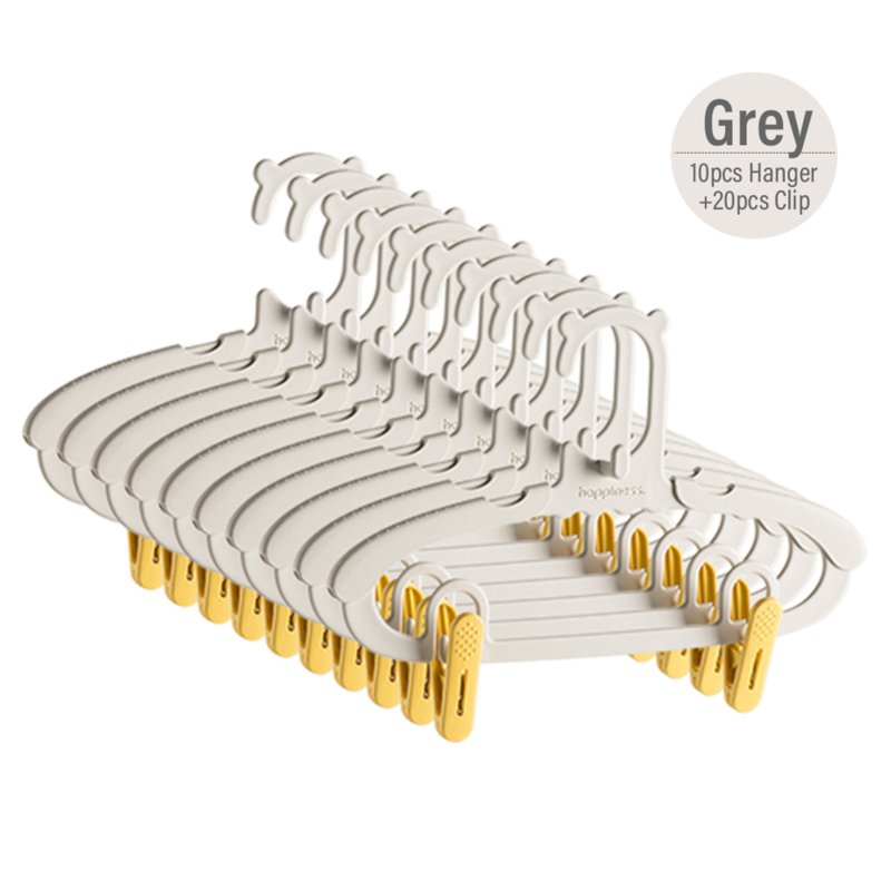 Sweet Home KL010 Kids Stackable Hanger With Clip - Grey 10 x 1 S