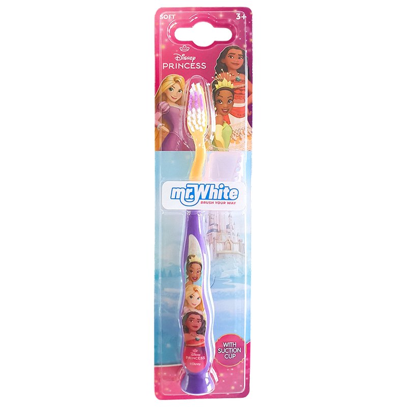 Mr White Disney Princess Toothbrush with Suction and Cover 1 S