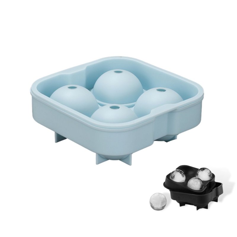 Camime Silicone 4 Round Ice Cube Tray - Morandi Blue