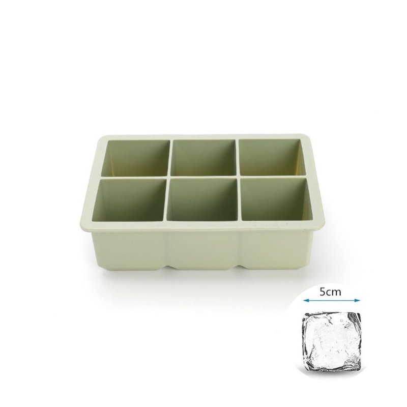 Camime Silicone 6 Square Ice Cube Tray -Morandi Green (Cover)