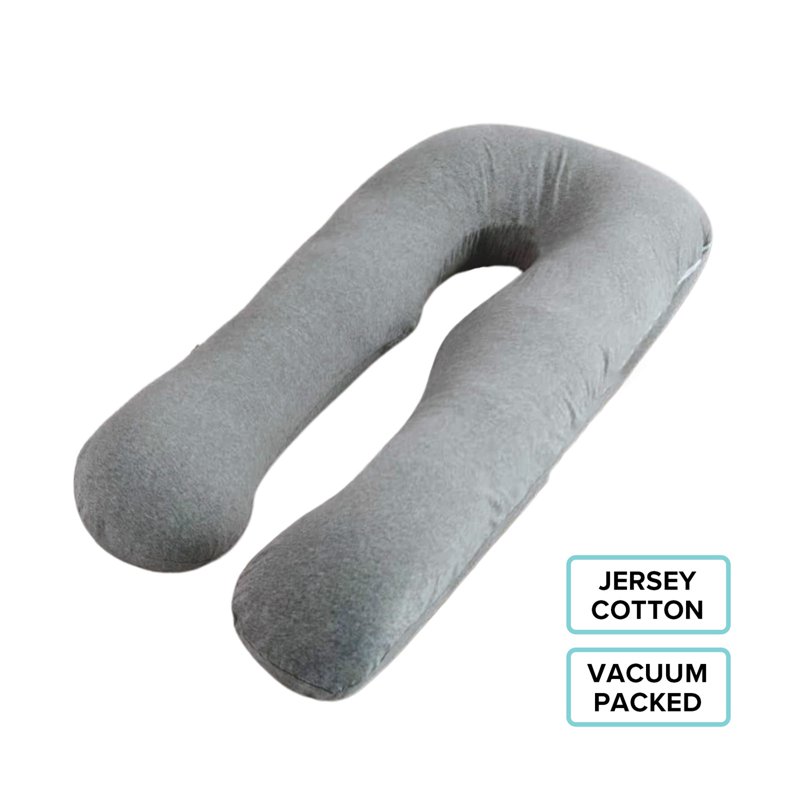 Cubble Pregnancy Pillow U Shaped with Cover Jersey Dark Grey