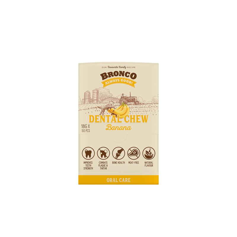 Bronco Dental Chew For Dogs - Banana (Ctn)