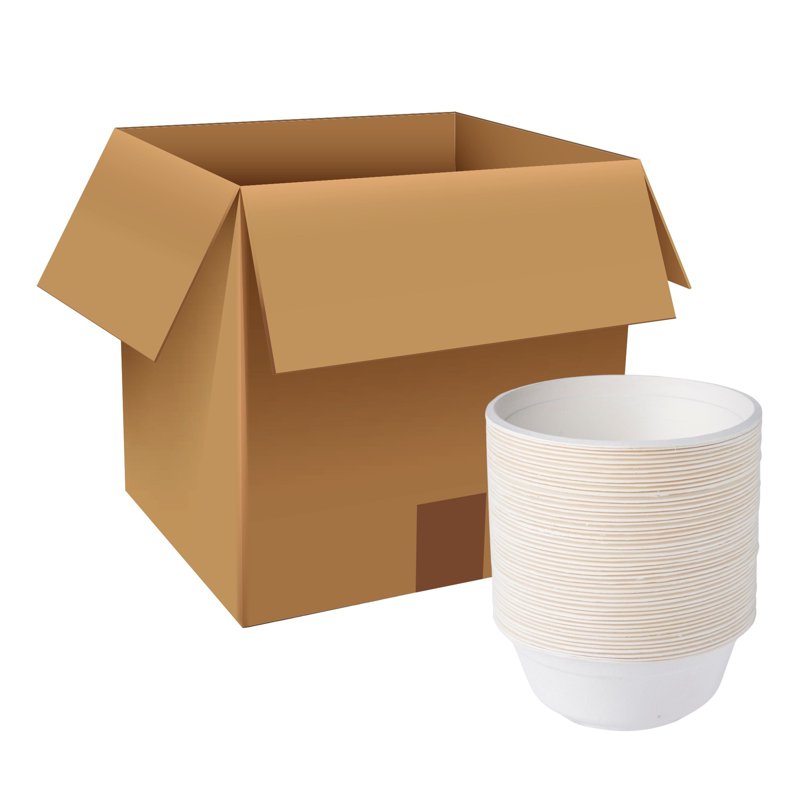 eco u Sugarcane Round Bowls - Bio & Disposable (Carton)