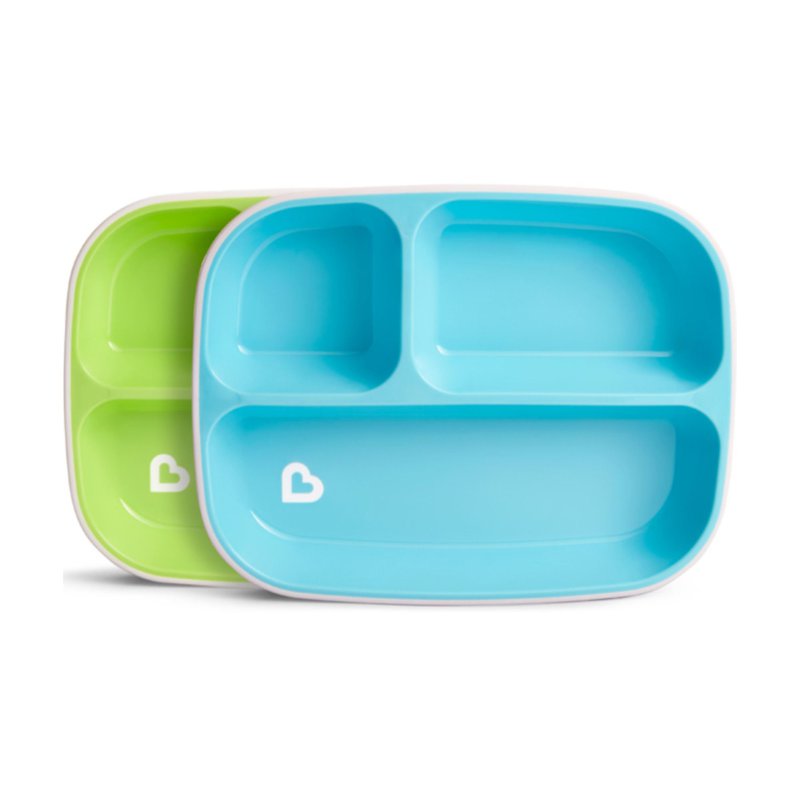 Munchkin Splash Toddler Divided Plates (Blue & Green) 1 S