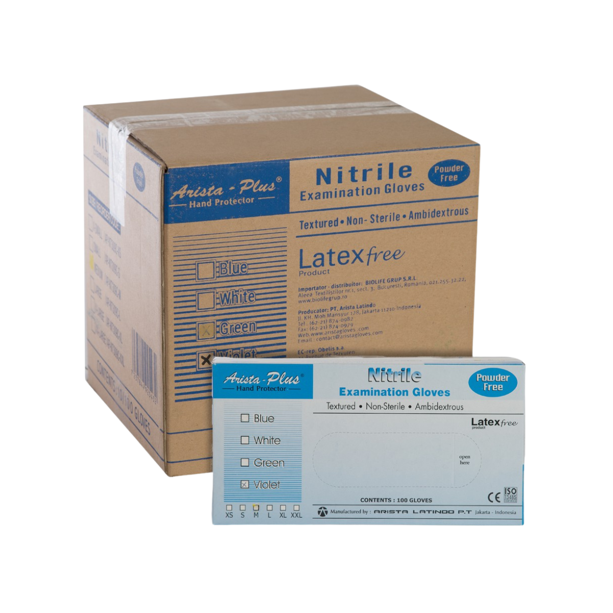 Arista Blue Nitrile Powder-Free Gloves - S 10 x 100 S