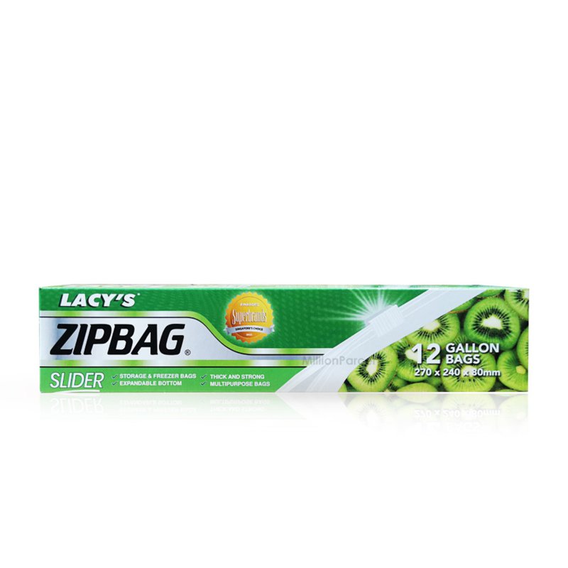 Lacys Slider Bags Gallon Size: 270 x 240 x 80mm