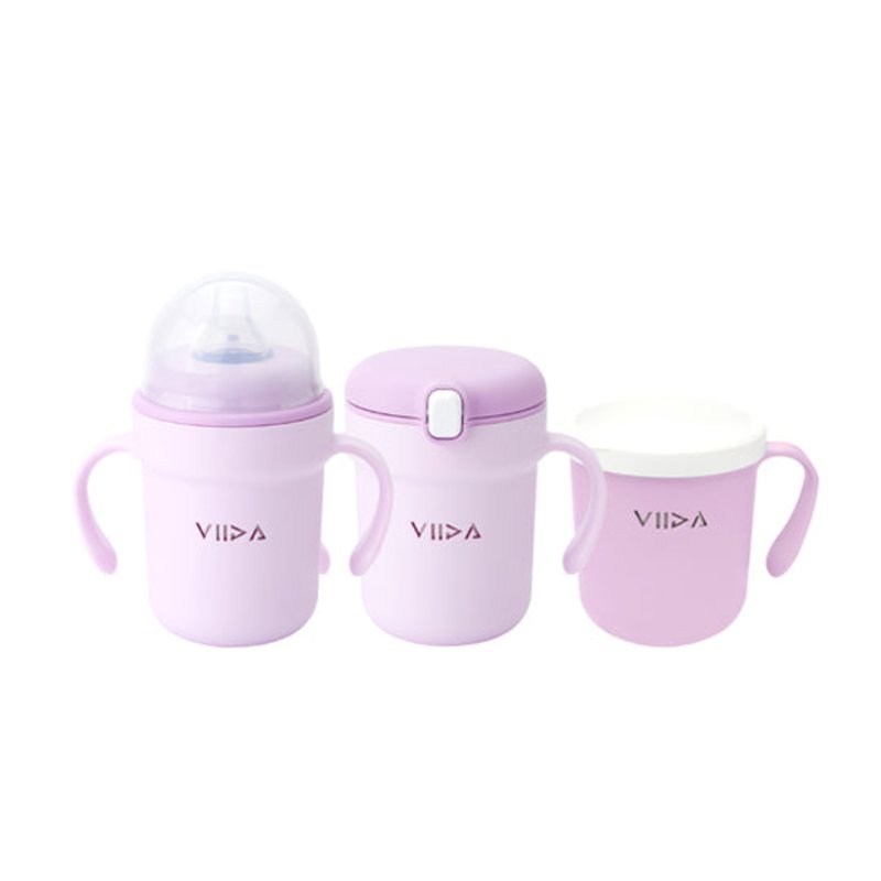 Viida Stainless Steel Kids 3-Stage Training Cup Set - Purple 1 S