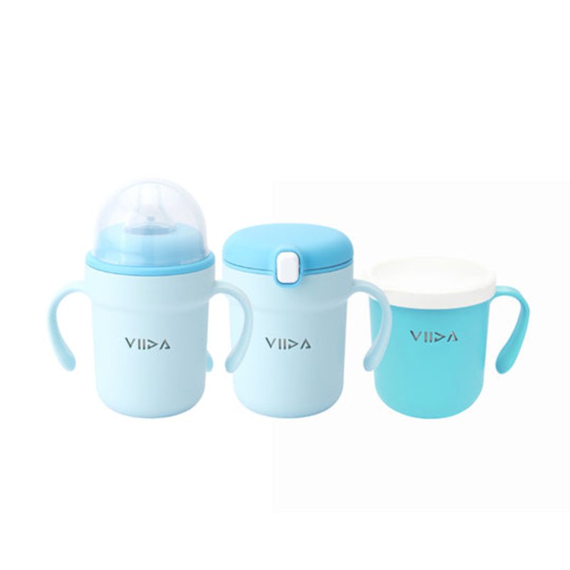 Viida Stainless Steel 3-Stage Training Cup Set - Blue 1 S