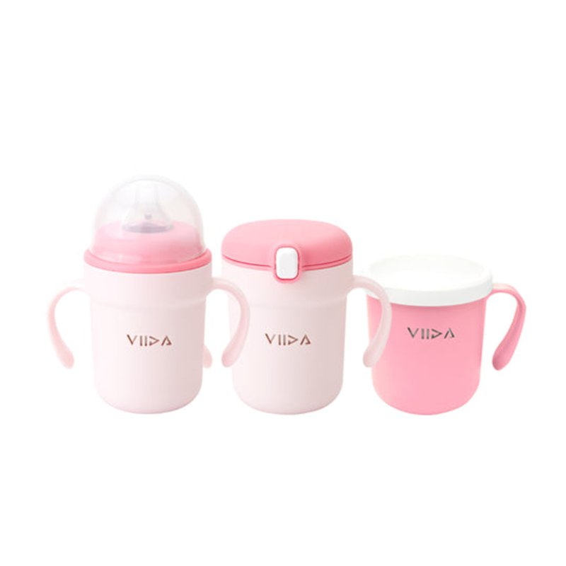 Viida Stainless Steel 3-Stage Training Cup Set -Pink 1 S