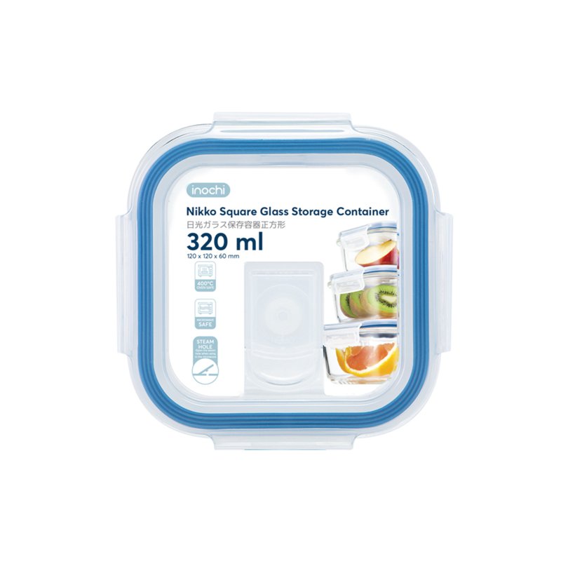 Inochi Glass Container Square 320 ML