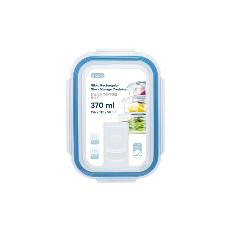 Inochi Glass Container Rectangular 370 ML
