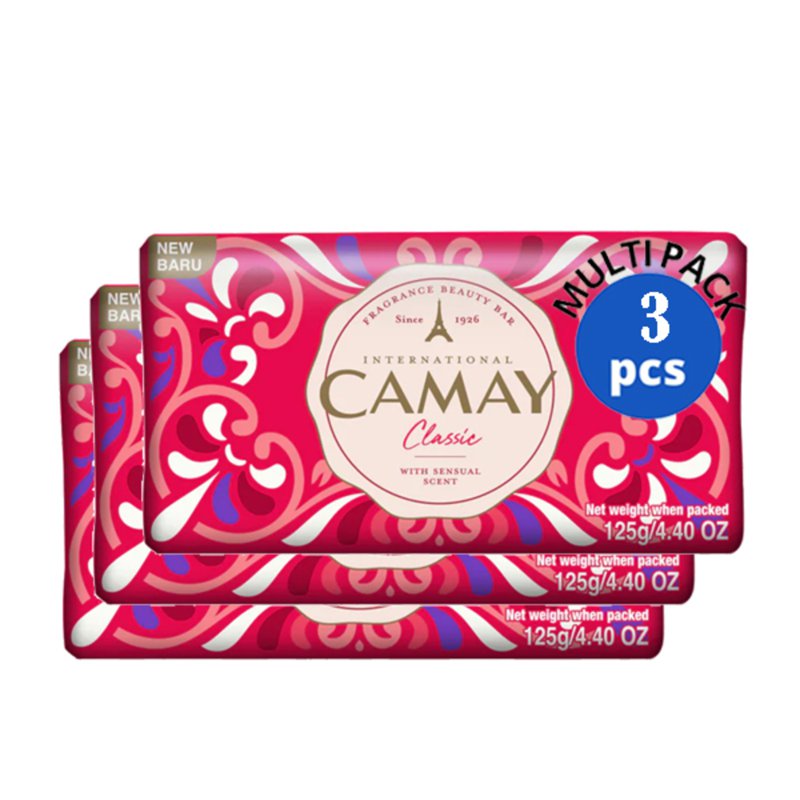 Camay Soap Red Classic Creamy with Sensual Scent 3 Pack