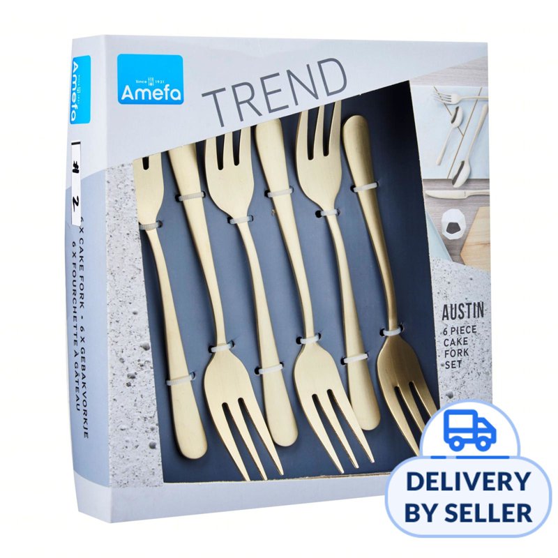 Amefa Cake Fork Set 6's Trend Champagne Finish