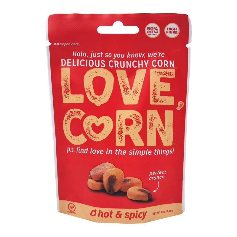 Love Corn Vegan Hot and Spicy Premium Crunchy Corn