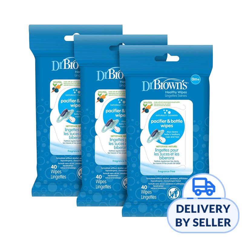 Dr. Brown?s Pacifier and Bottle Wipes Bundle 3 x 40 S