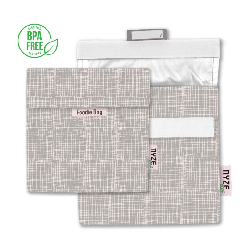 NYZE Eco Reusable Foodie Bag - Grey Checkered 1 PC