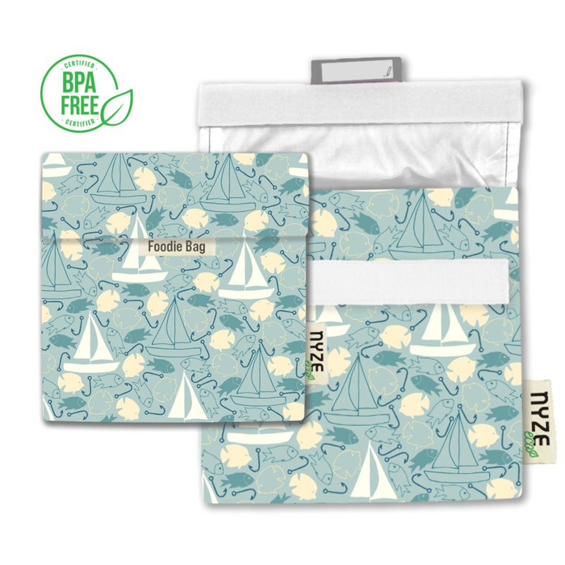 NYZE Eco Reusable Foodie Bag - Boat and Fish 1 PC