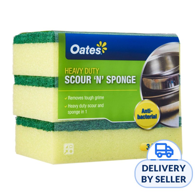 Oates DuraFresh Antibacterial Scour 'N' Sponge 3's 3 S