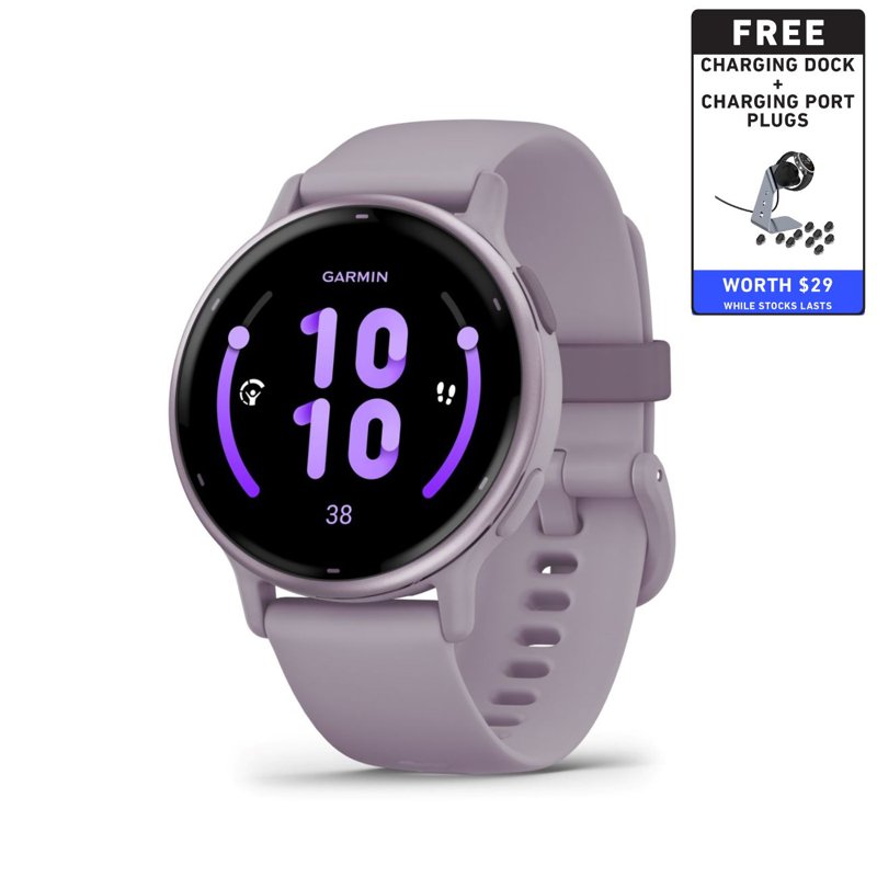 Garmin Vívoactive 5 Metallic Orchid w Case & Silicone Band 1 S