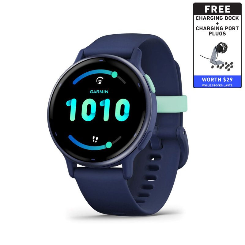 Garmin Vívoactive 5 Metallic Navy w Navy Case & Silicone Band 1 S